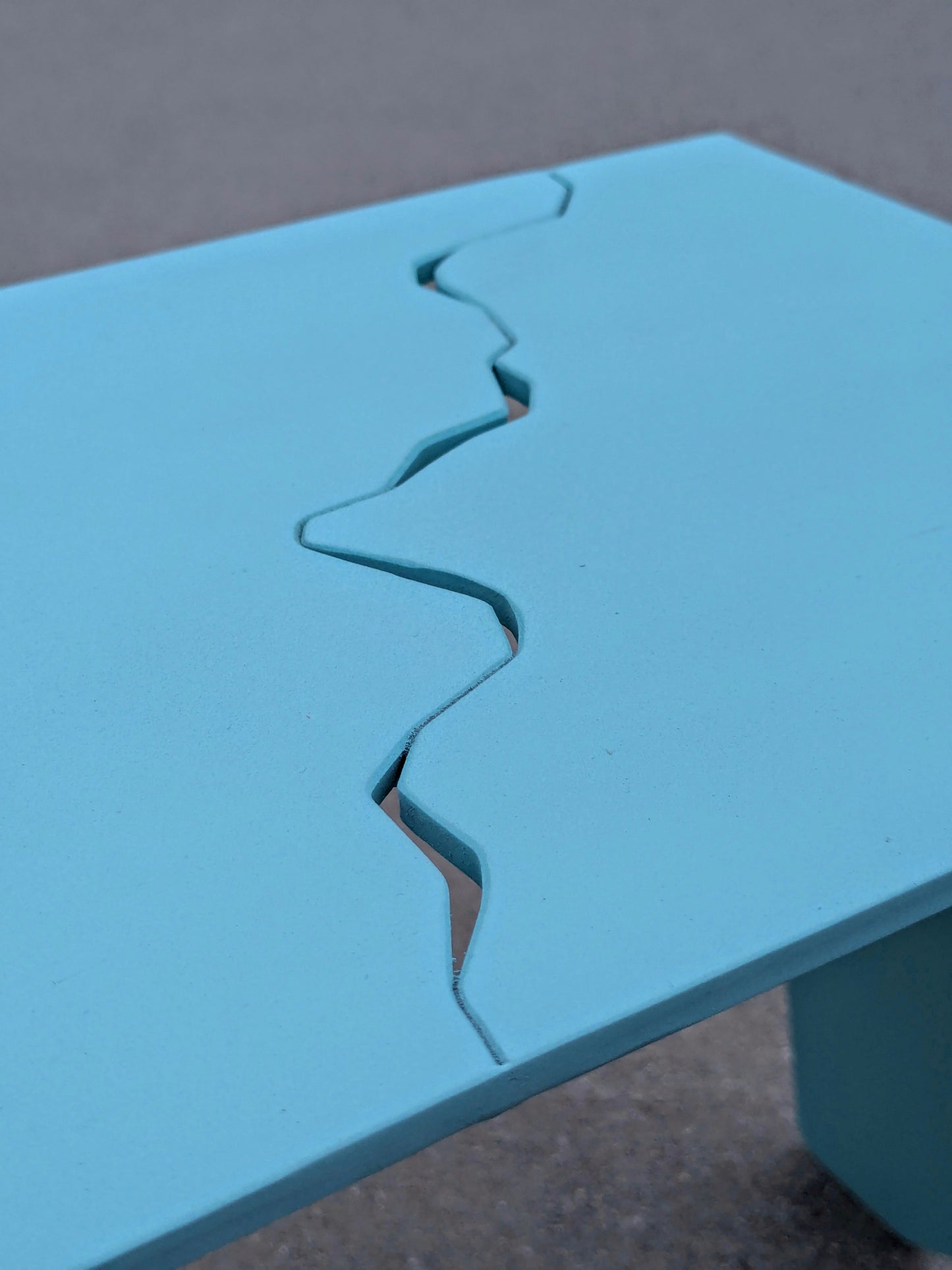 Cracked - Sculptural stool from 1/4" steel plate. Industrial furniture.