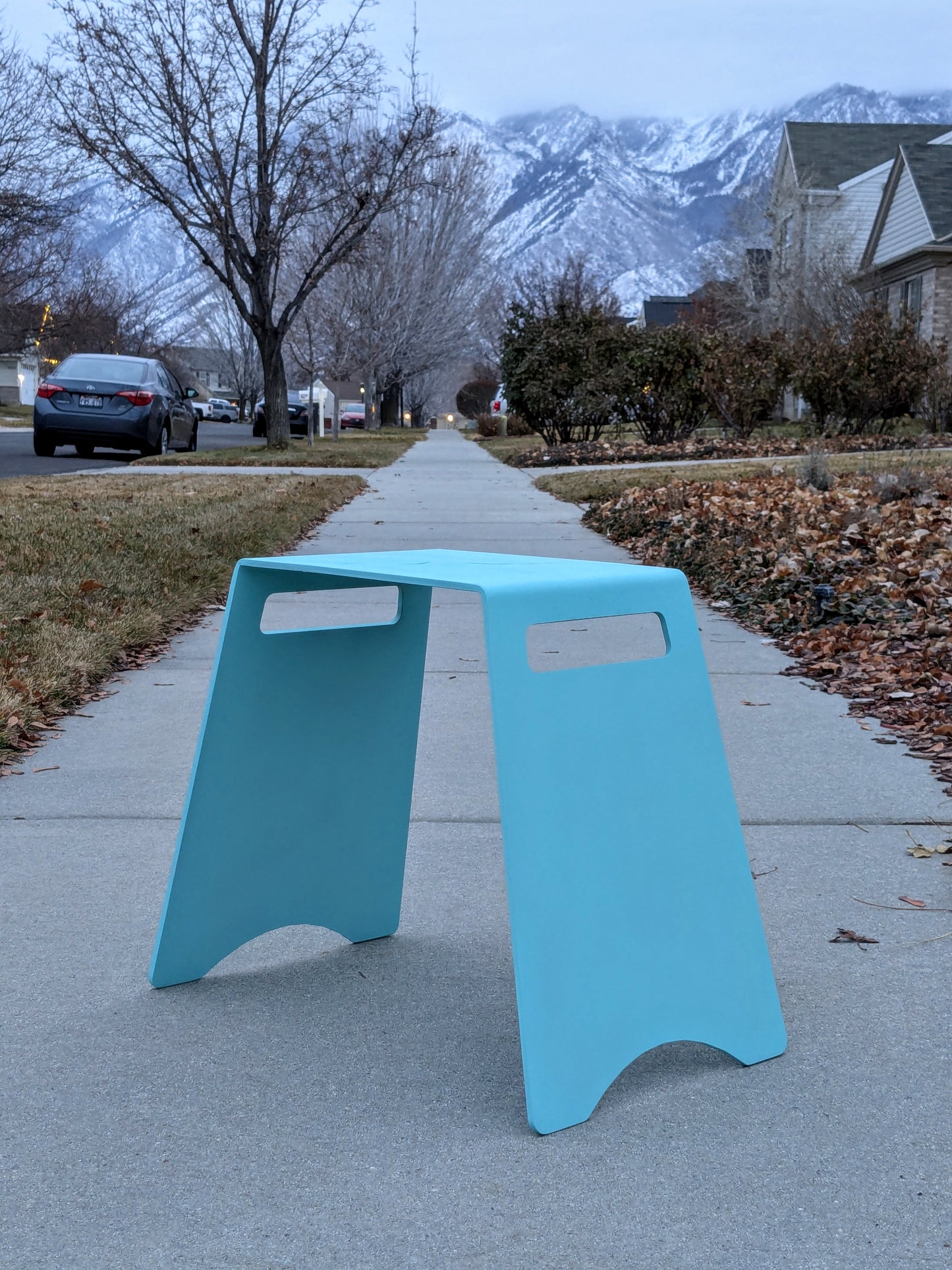 Cracked - Sculptural stool from 1/4" steel plate. Industrial furniture.