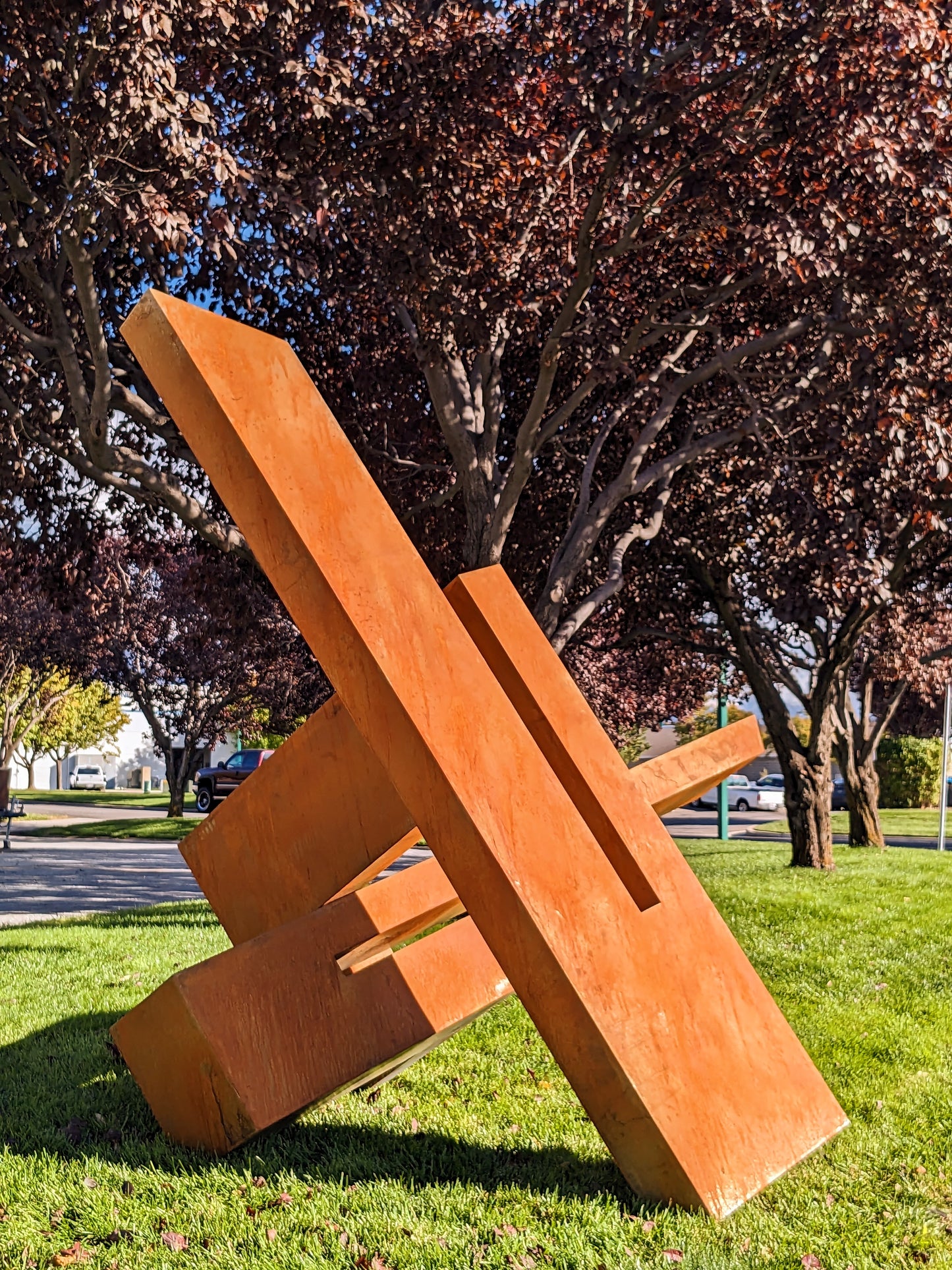 Unpredictable - Abstract geometric metal sculpture/monument