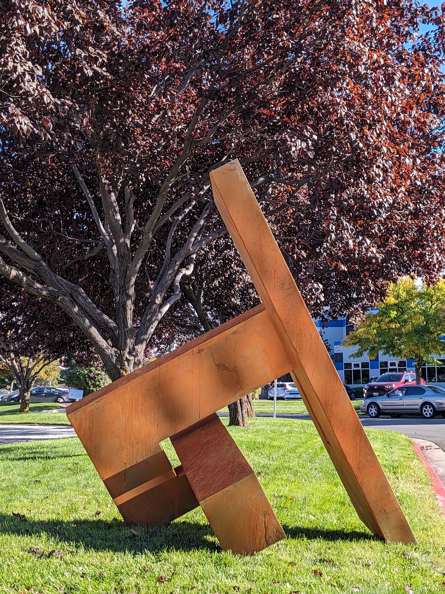 Unpredictable - Abstract geometric metal sculpture/monument