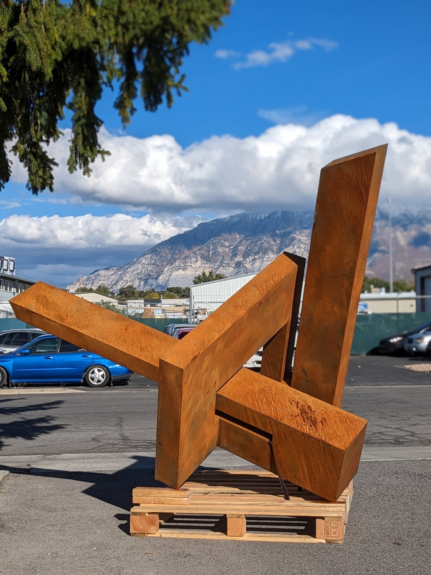 Unpredictable - Abstract geometric metal sculpture/monument
