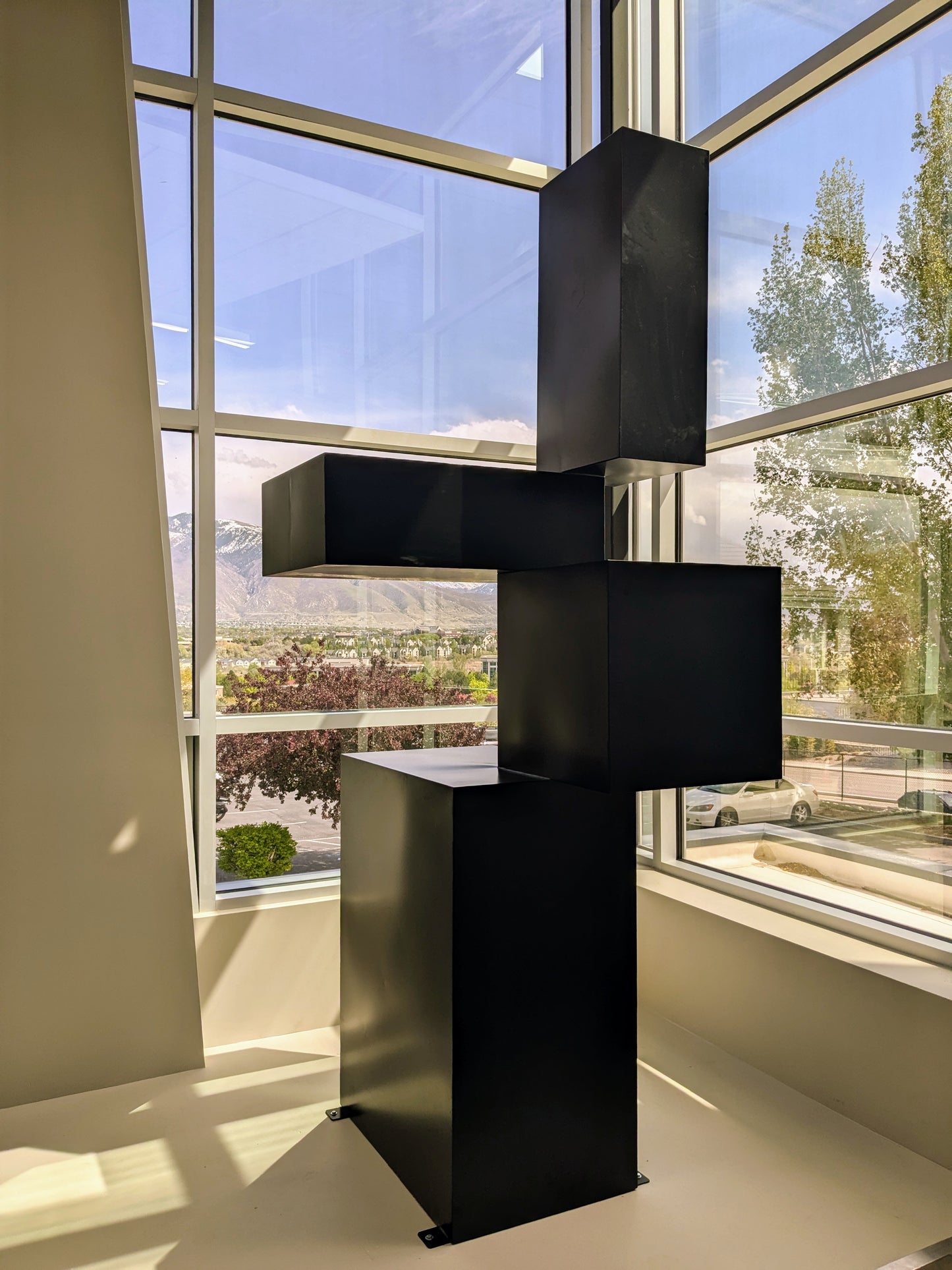 Balanced2 - Abstract steel interior/exterior large sculpture