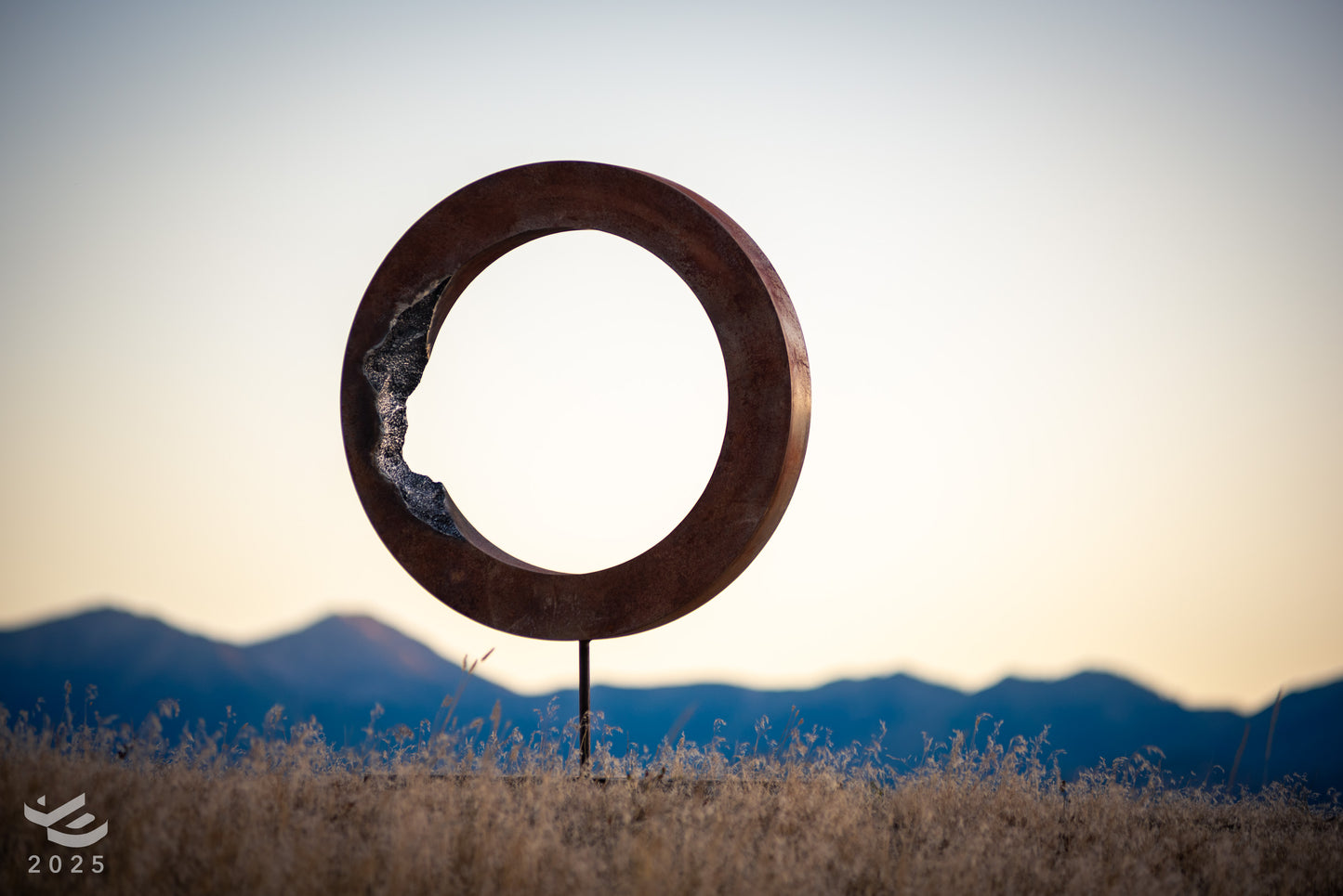 Eroded Zero - Abstract geometric metal sculpture