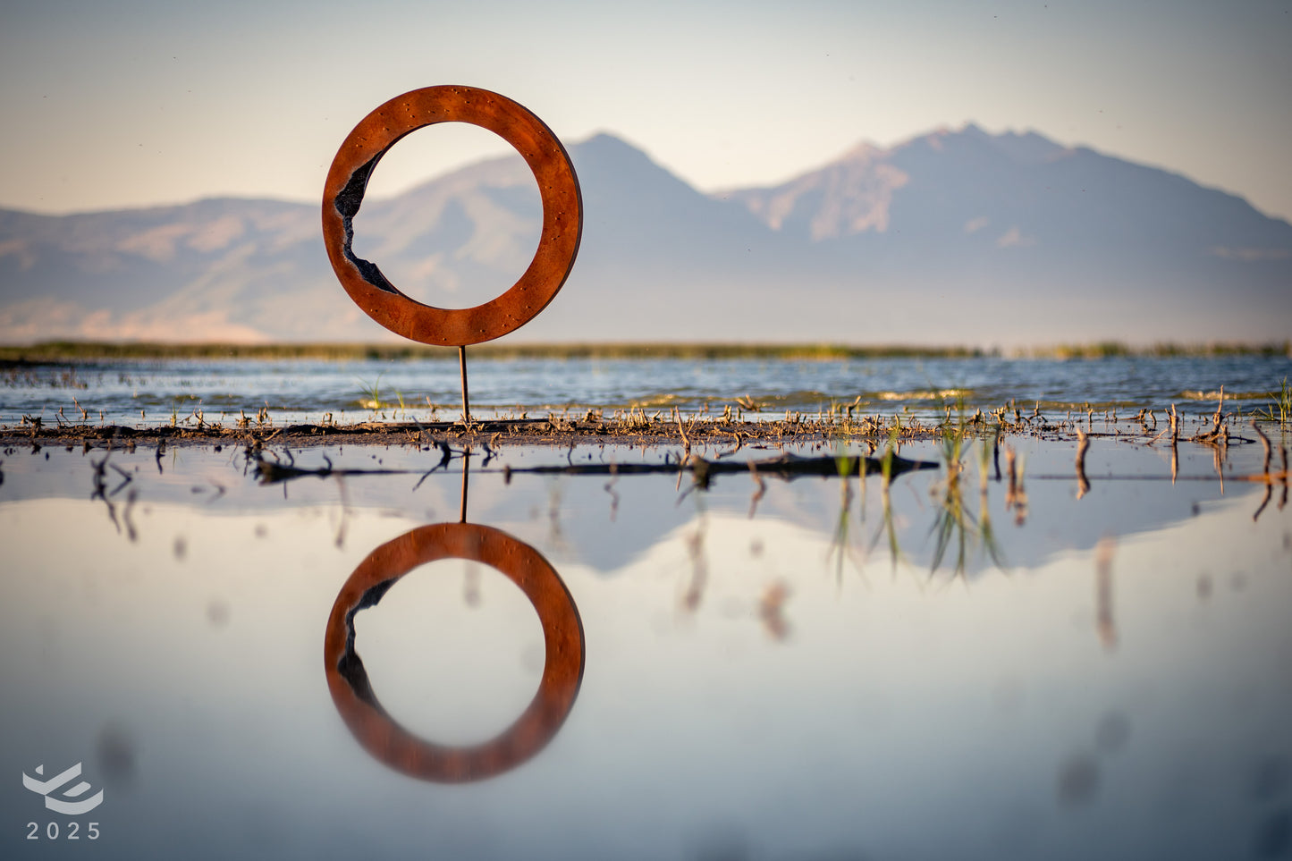 Eroded Zero - Abstract geometric metal sculpture