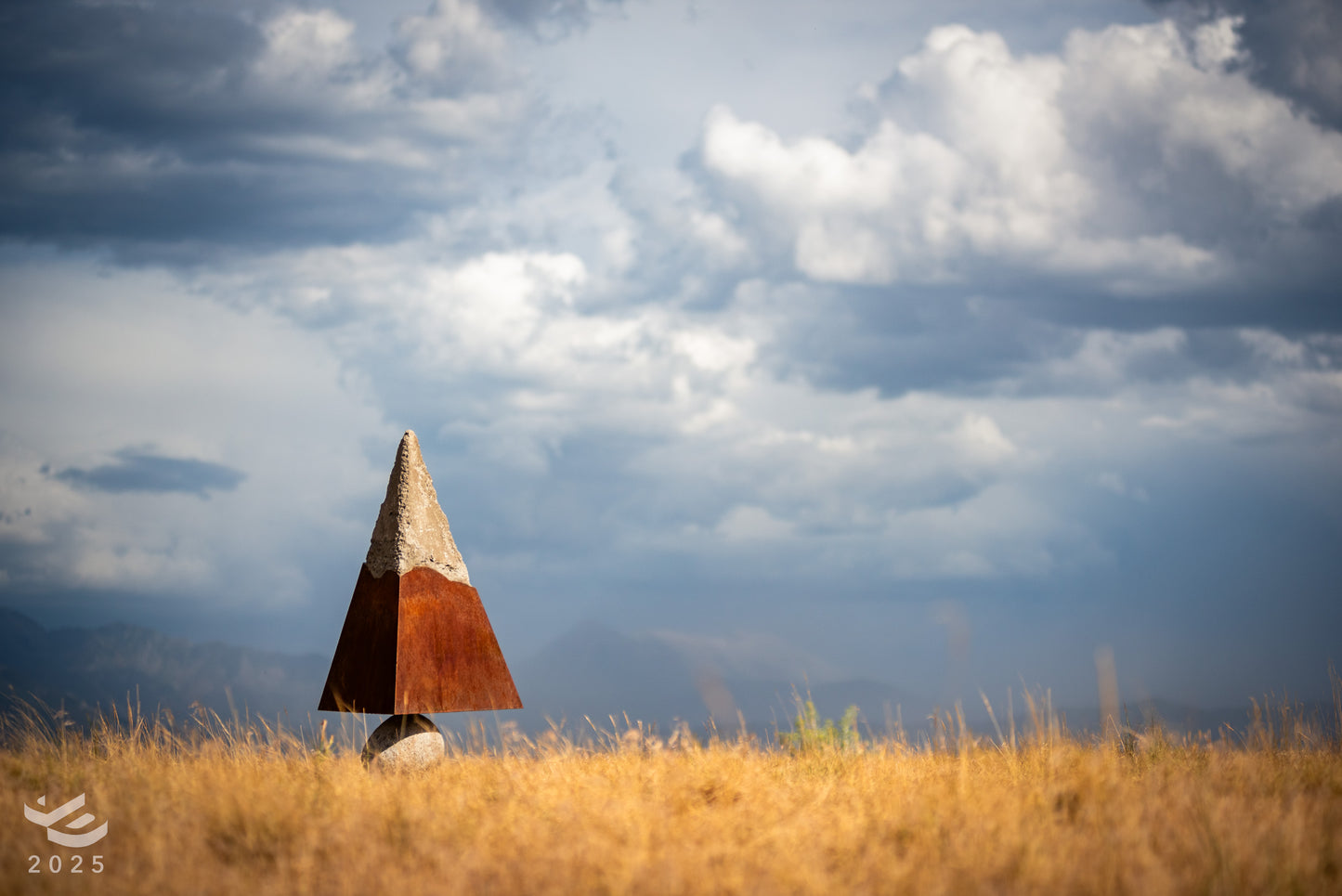 Equilibrium - Oxidized steel and concrete sculpture