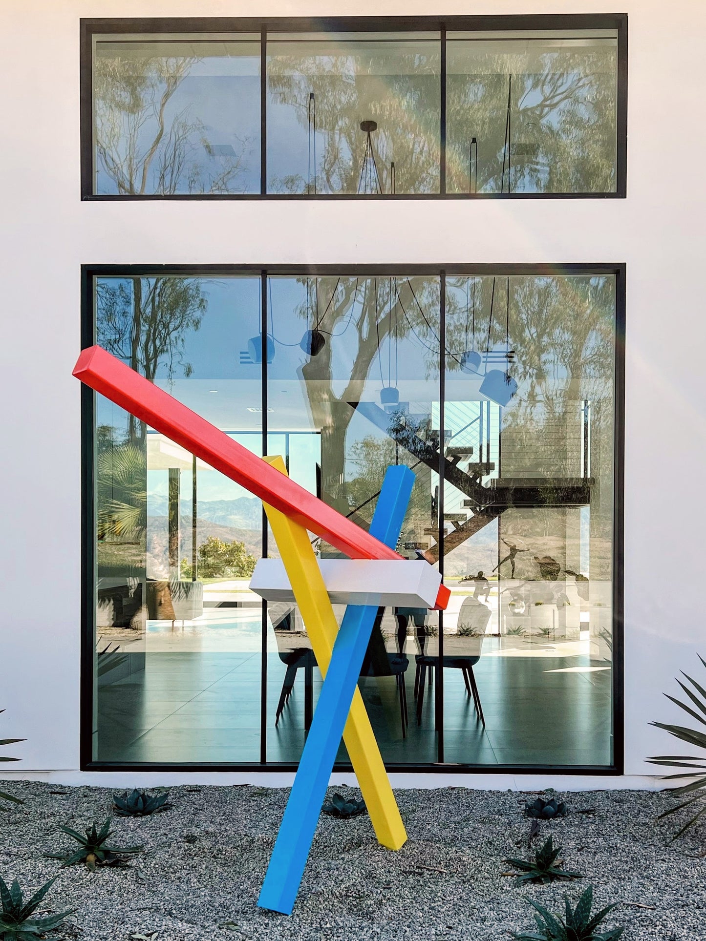 Skywards - Geometric metal sculpture with simple lines