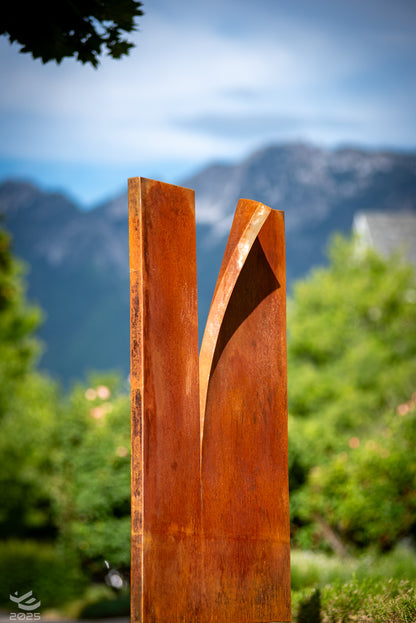 Impermanence - Abstract geometric metal sculpture