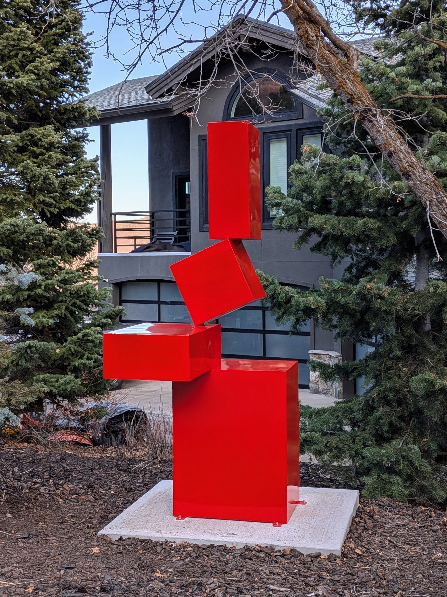 Improbable - Abstract steel interior/exterior large sculpture