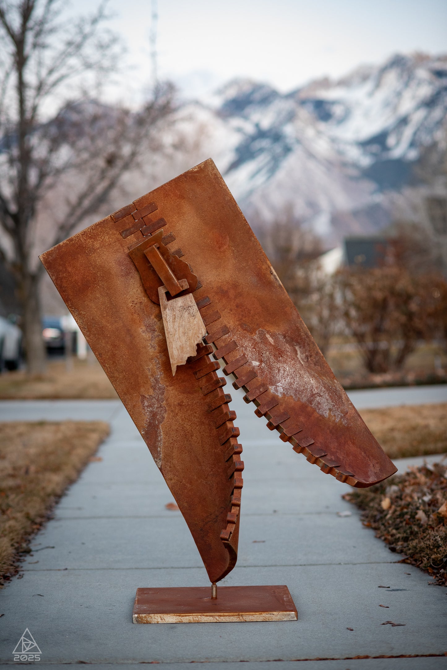 Unshackled - Abstract geometric metal sculpture