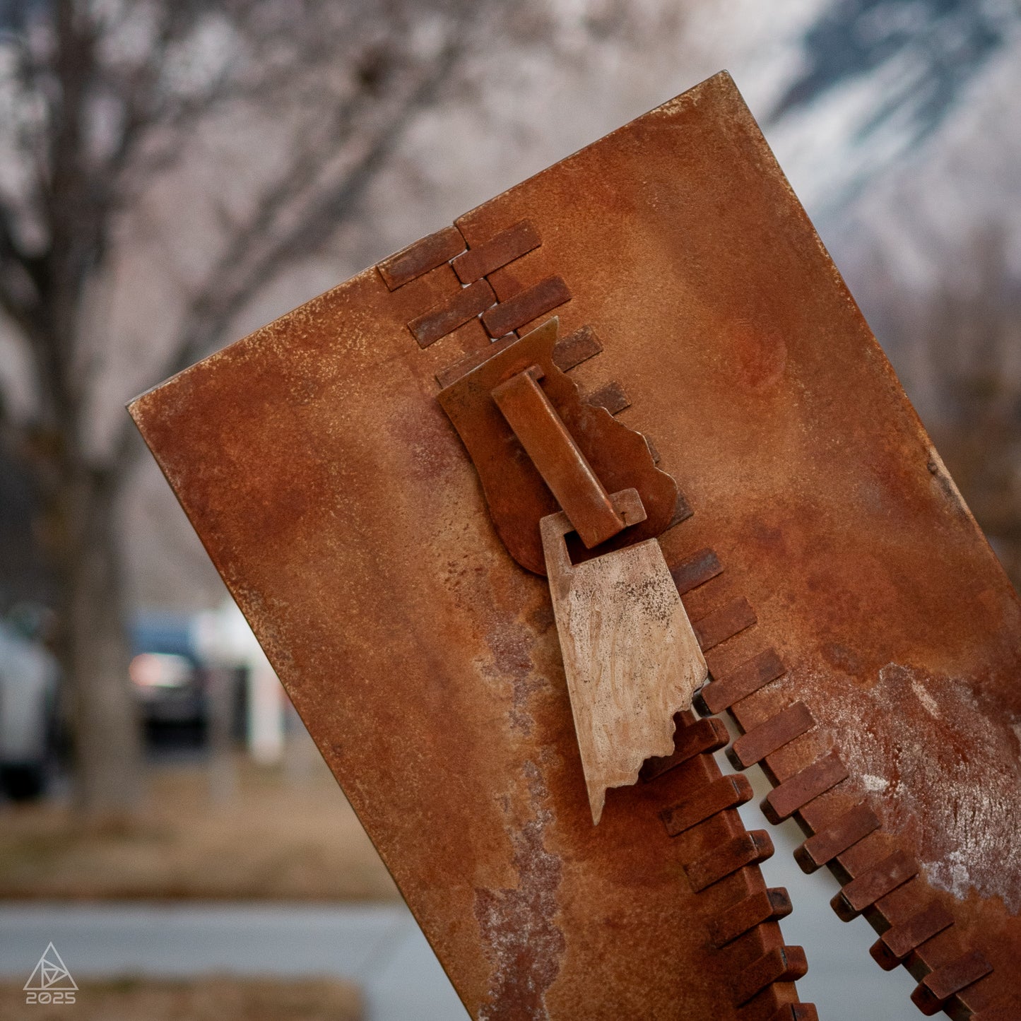 Unshackled - Abstract geometric metal sculpture