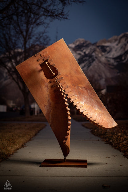 Unshackled - Abstract geometric metal sculpture