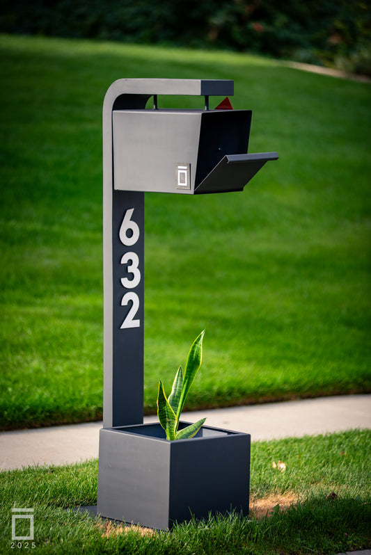 Mailbox - sleek and modern design, optional planter.