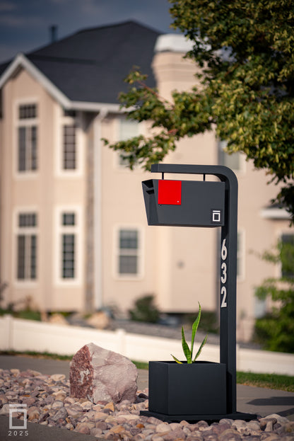 Mailbox - sleek and modern design, optional planter.