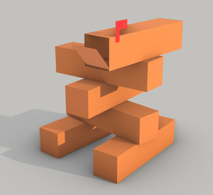 Jenga Mailbox - Sculptural mailbox inspired by the game Jenga