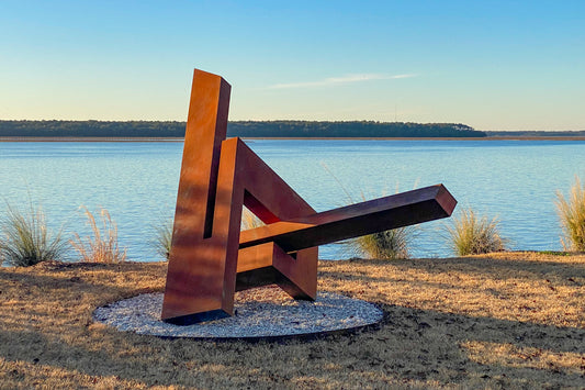 Unpredictable - Abstract geometric metal sculpture/monument