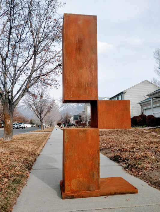 Instability - Modern geometric metal sculpture