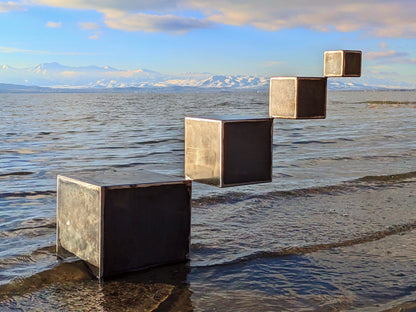 Steps to Infinity - Geometric metal sculpture